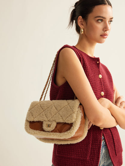 Eşkenar Dörtgen Peluş Küçük Yastık Çantası THESVELTECHIC