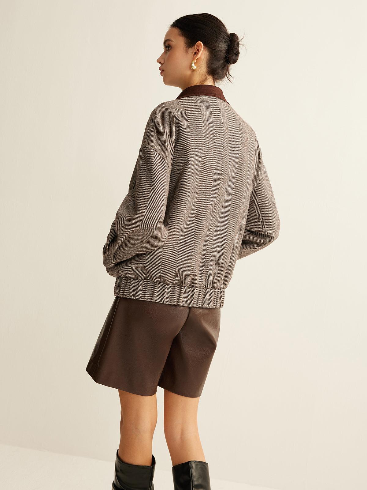 Herringbone Elegance Oversize Ceket Siaora