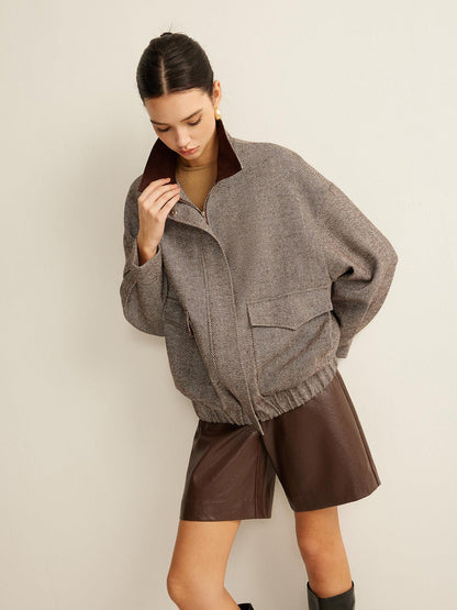 Herringbone Elegance Oversize Ceket Siaora
