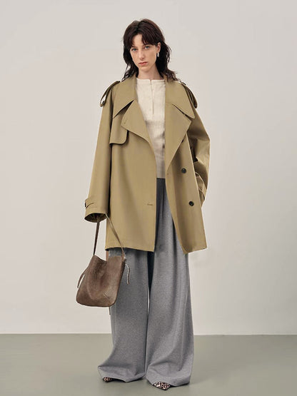 Yaka Oversize Kemerli Trençkot Quvarse