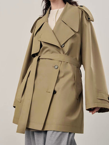 Yaka Oversize Kemerli Trençkot Quvarse