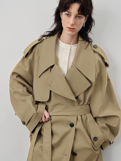 Yaka Oversize Kemerli Trençkot Quvarse