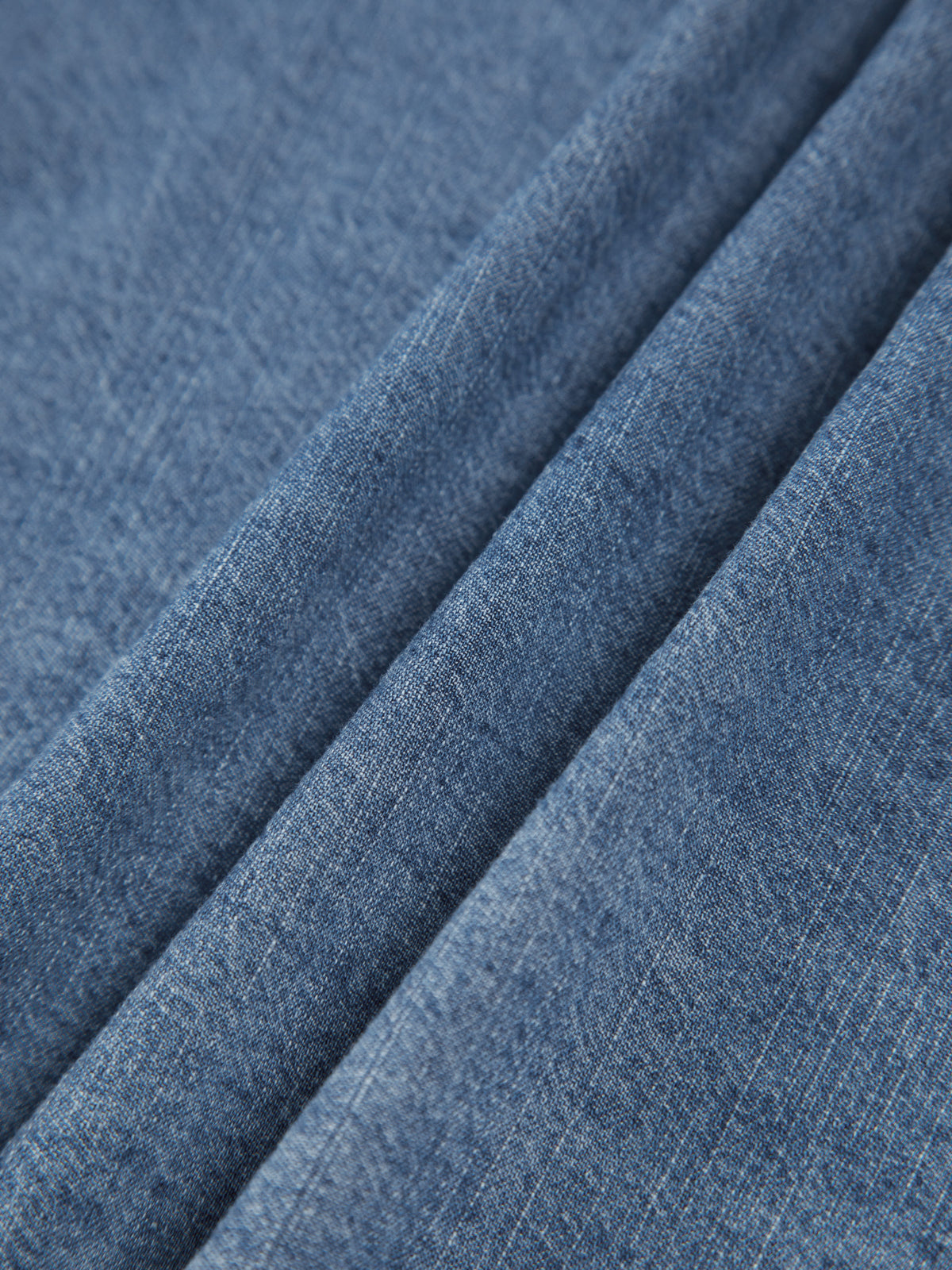Asimetrik Yaka Denim Crop Gömlek Siaora