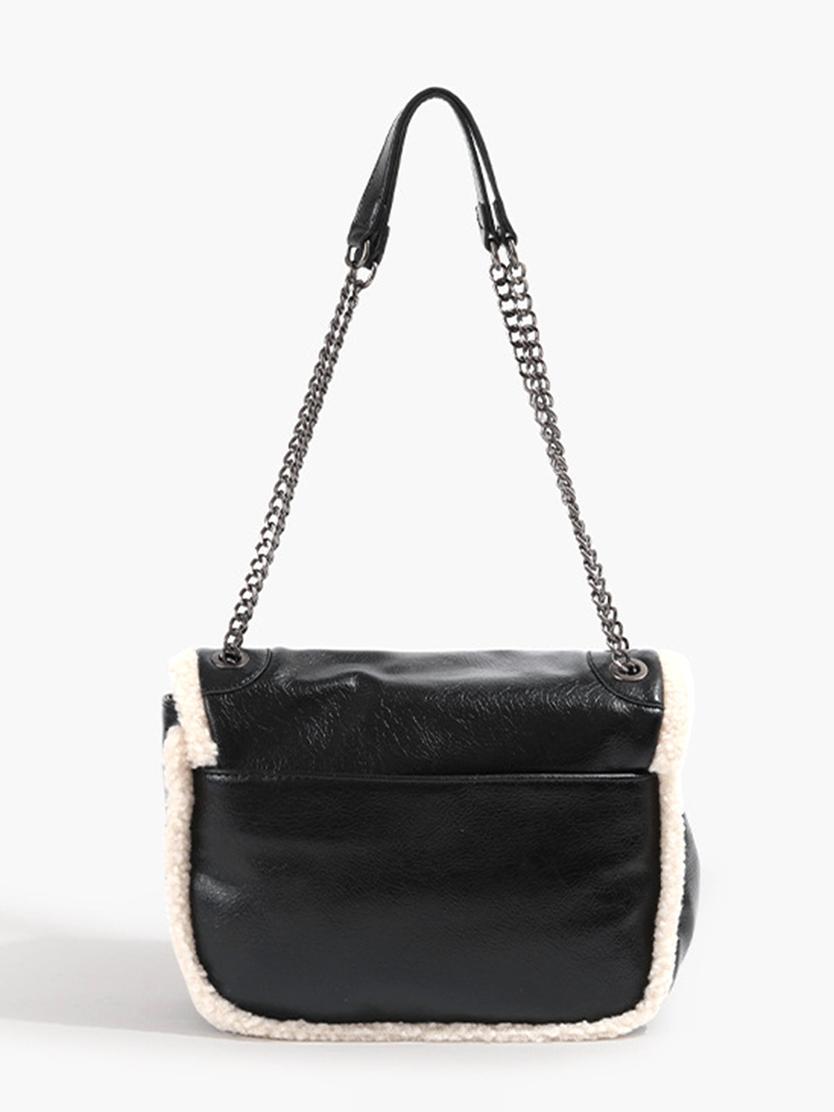 Flap Textured Fleece Shoulder Bag THESVELTECHIC
