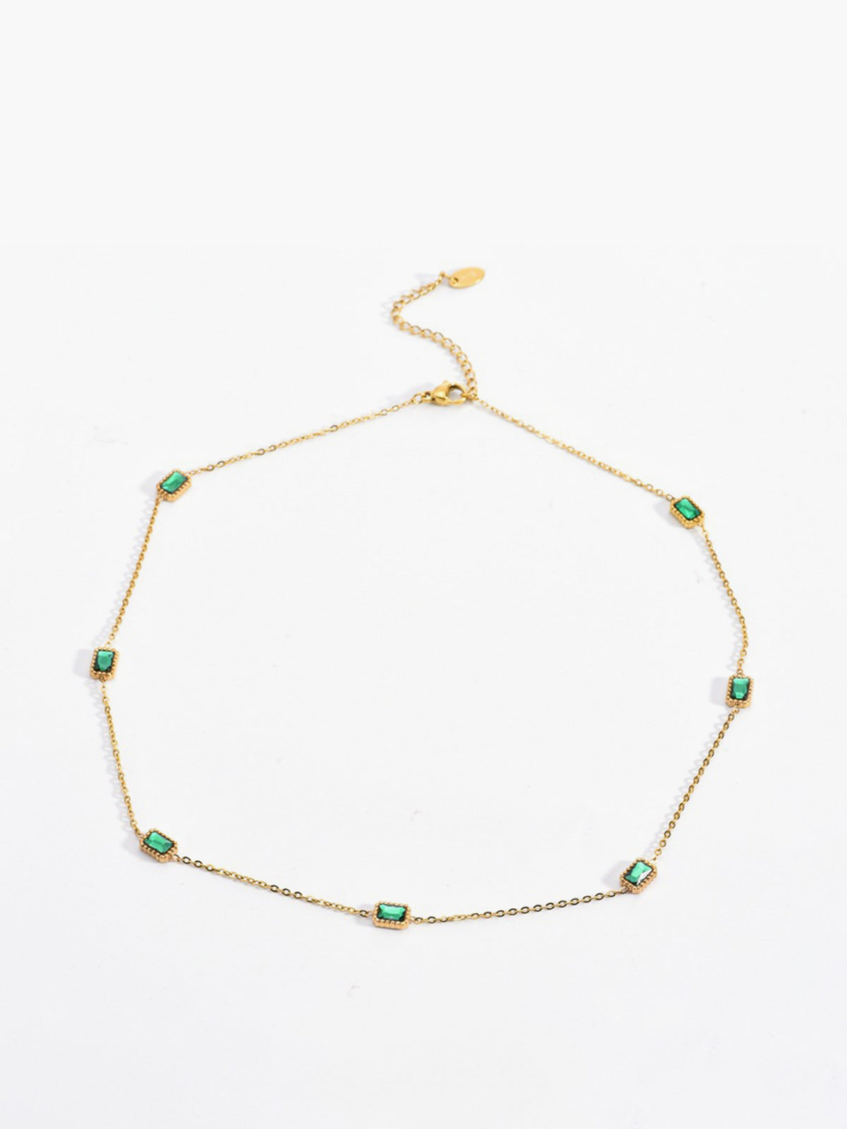 Kare Yeşil Zirkon Kolye THESVELTECHIC