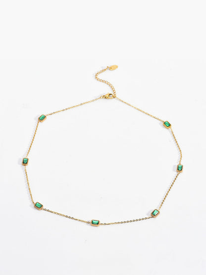 Kare Yeşil Zirkon Kolye THESVELTECHIC