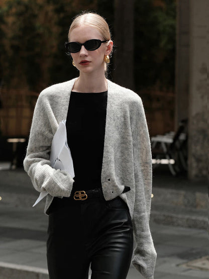 Düğmeli Slouchy Hırka Siaora