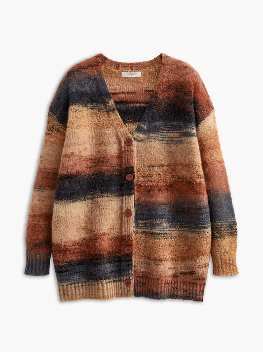 V Yaka Ombre Oversize Hırka Siaora