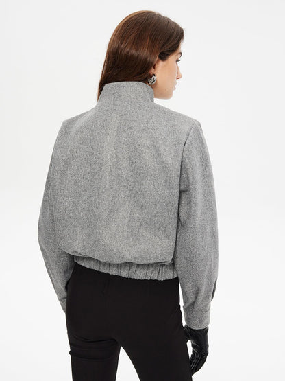 Elegant Wool Crop Ceket Siaora