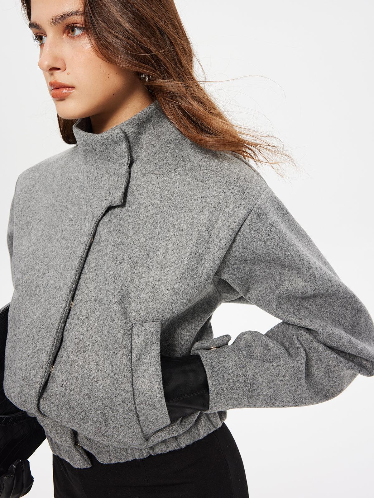 Elegant Wool Crop Ceket Siaora