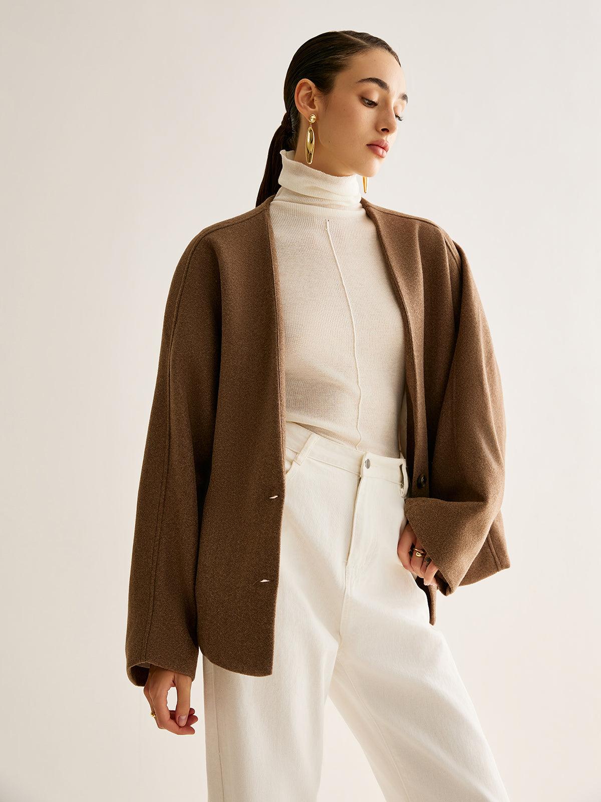 Mocha Essence Wool Ceket Siaora