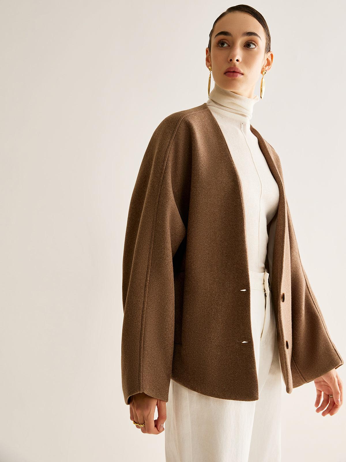 Mocha Essence Wool Ceket Siaora