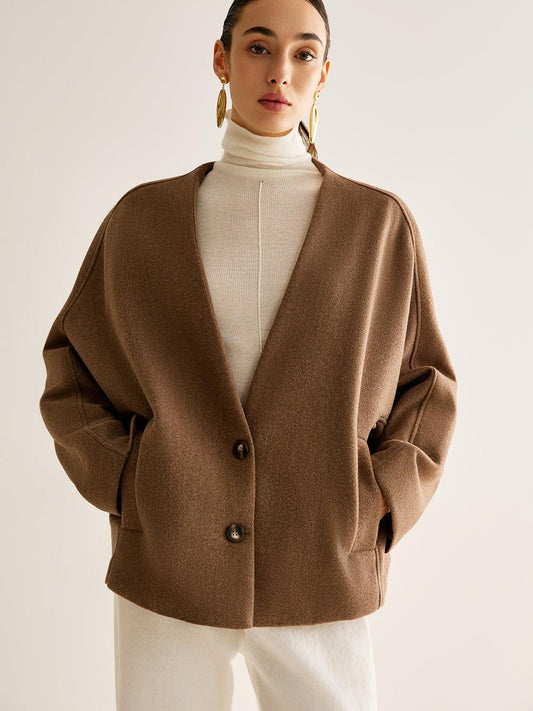 Mocha Essence Wool Ceket Siaora