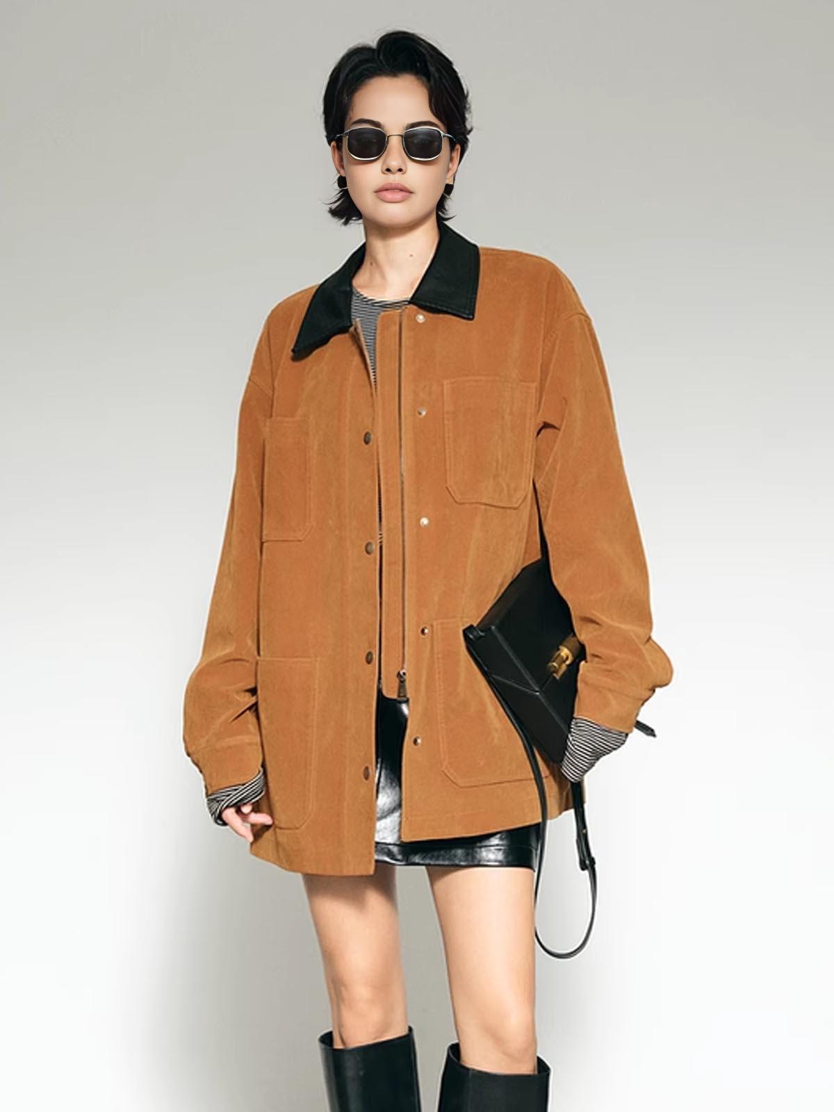 Taba Kadife Oversize Ceket Siaora