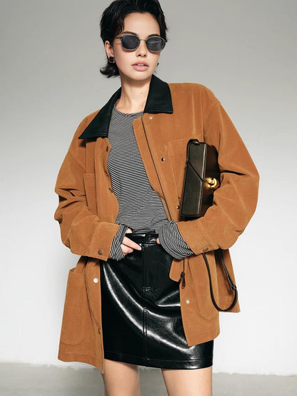 Taba Kadife Oversize Ceket Siaora