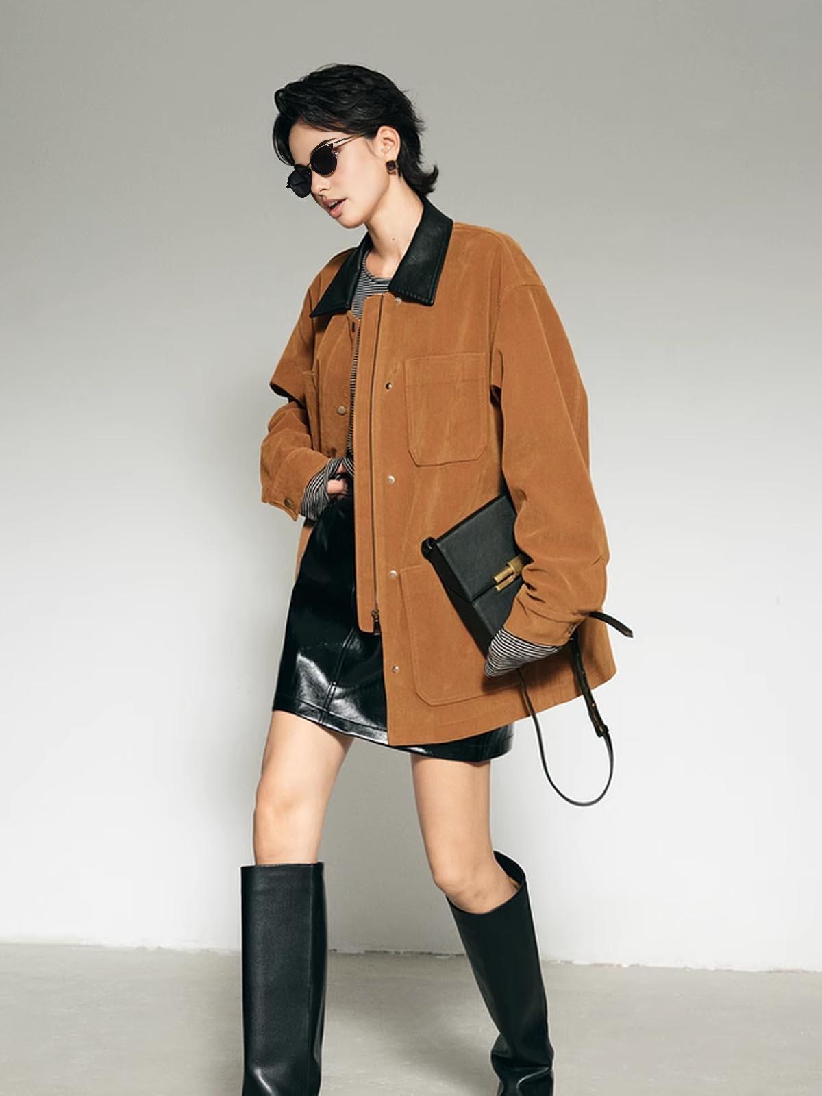 Taba Kadife Oversize Ceket Siaora
