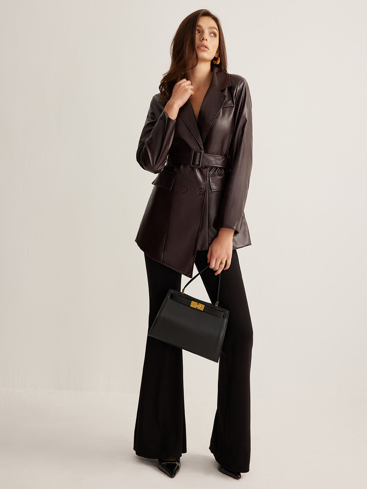 Utility PU Leather Belted Jacket THESVELTECHIC