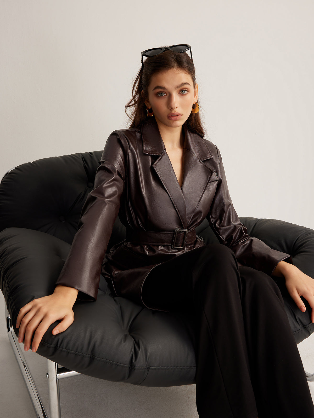 Utility PU Leather Belted Jacket THESVELTECHIC