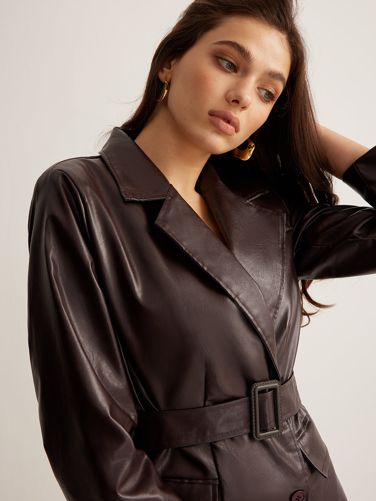 Utility PU Leather Belted Jacket THESVELTECHIC