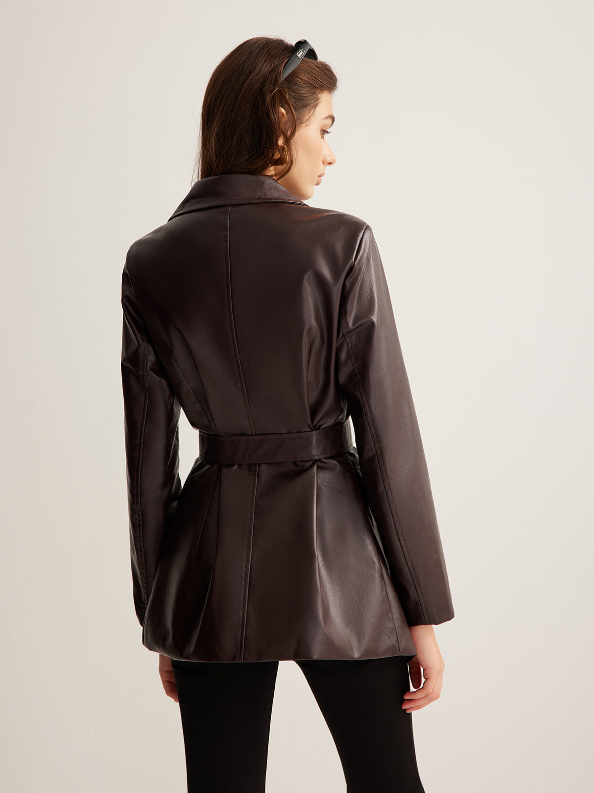 Utility PU Leather Belted Jacket THESVELTECHIC