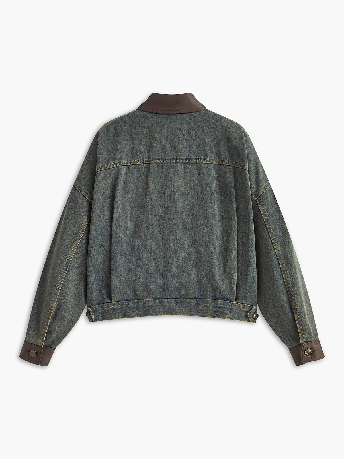 Vintage Contrast Trim Lapel Denim Jacket THESVELTECHIC