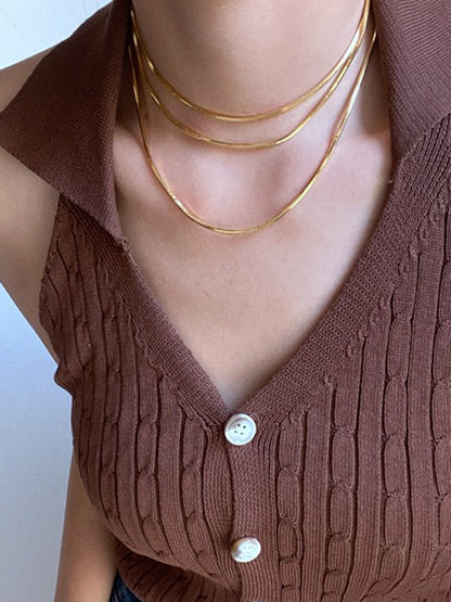 Yılan Zincir Katmanlı Kolye THESVELTECHIC