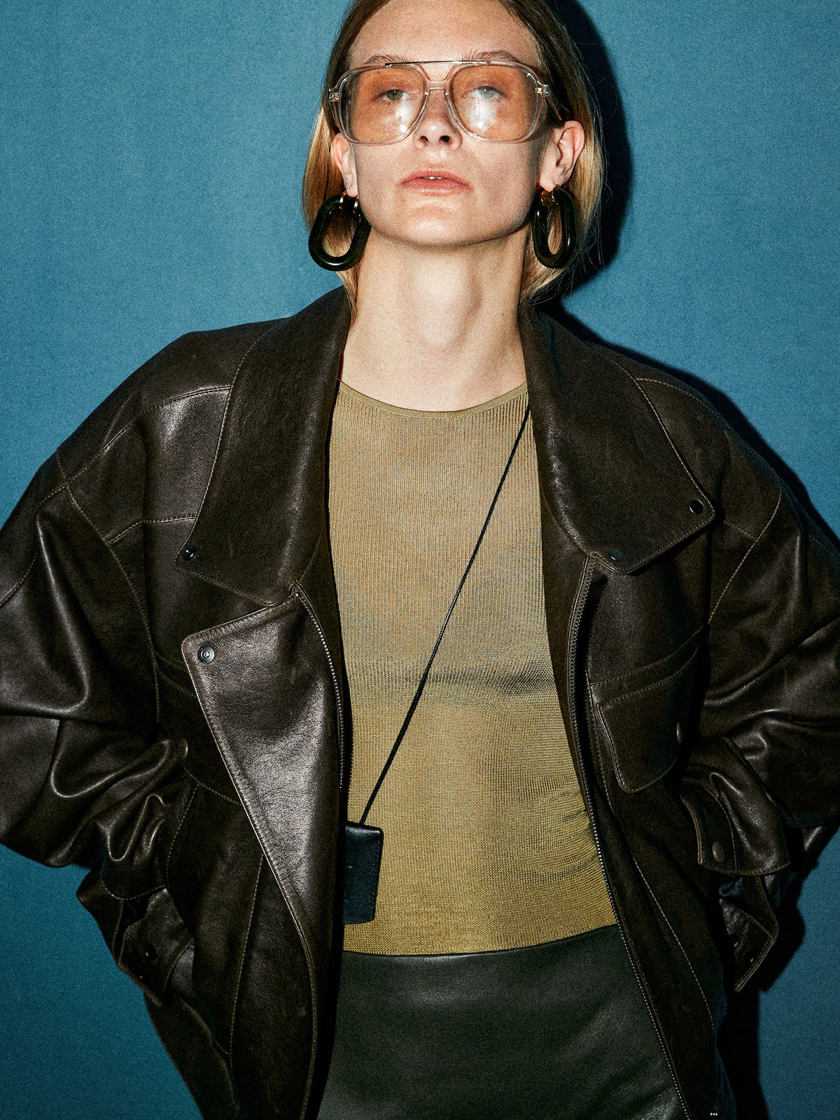 Çok Yönlü Shift PU Deri Ceket Quvarse