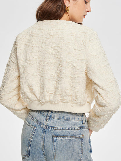 Textured Elegance Bomber Ceket Siaora