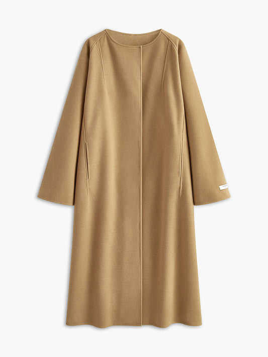 Minimalist Oversized Yün Uzun Palto Quvarse