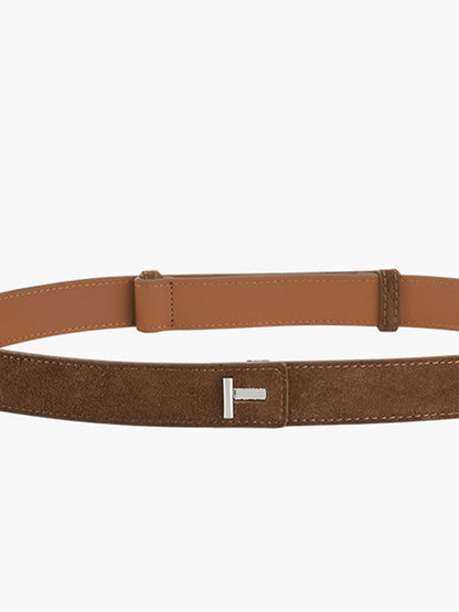 Minimalist Plain Slim Leather Belt THESVELTECHIC