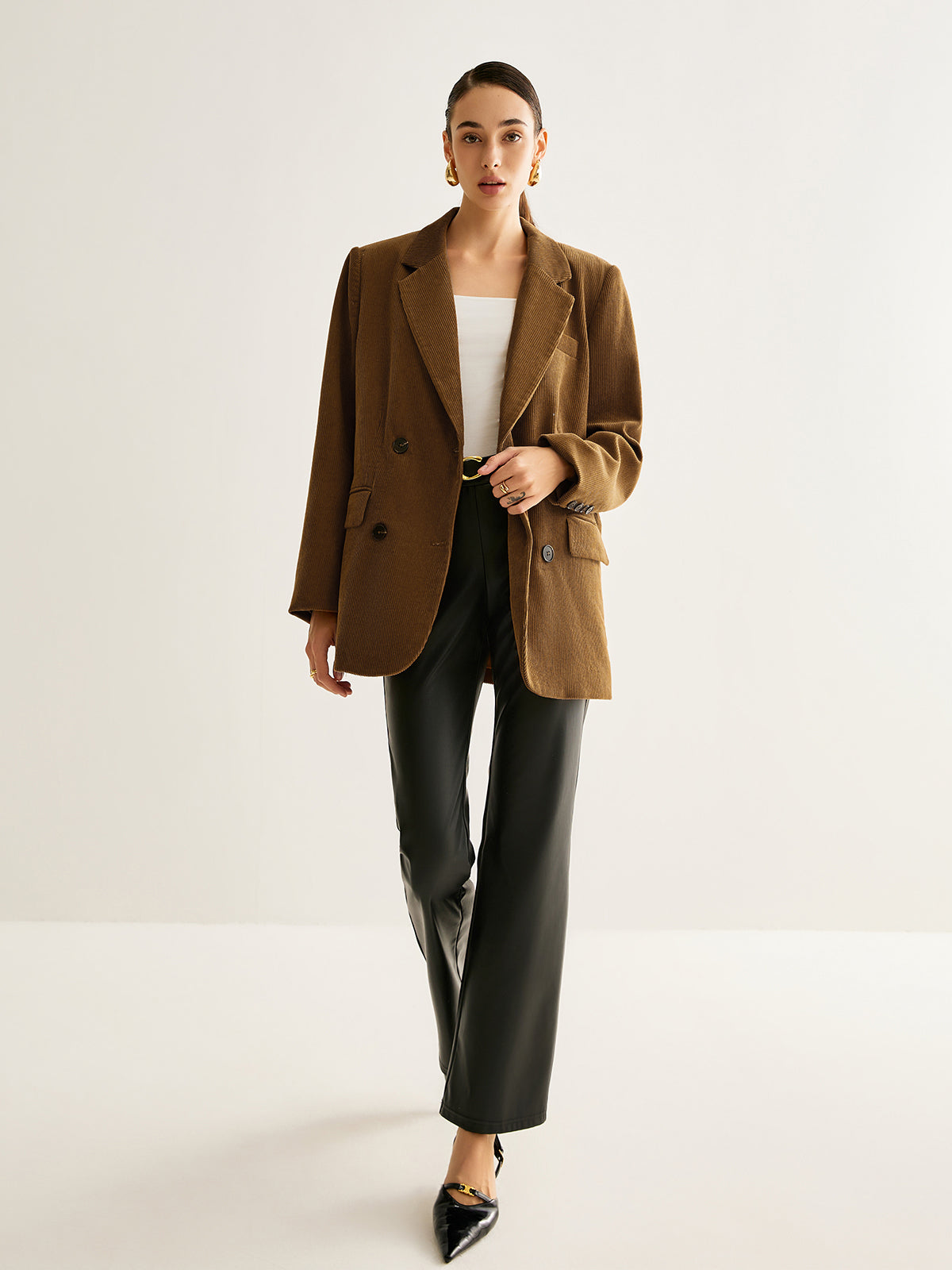 Cotton Corduroy Button Blazer Quvarse