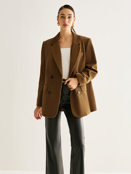 Cotton Corduroy Button Blazer Quvarse