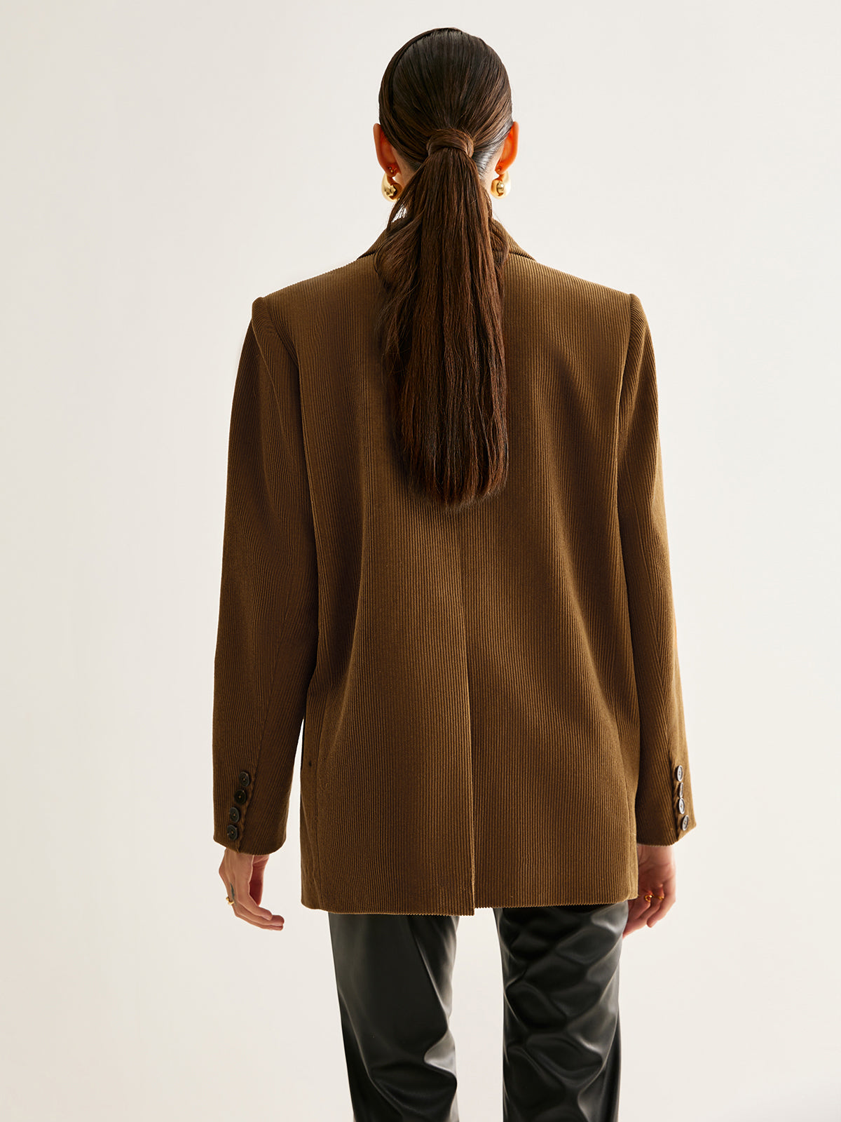 Cotton Corduroy Button Blazer Quvarse