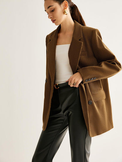 Haki Kadife Oversize Blazer Ceket Siaora