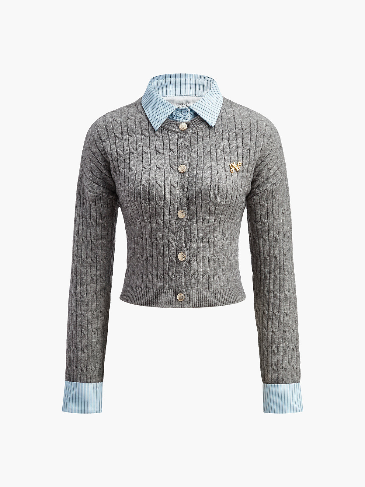 2'si 1 arada Düğme Örgü Üst Quvarse