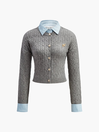 2'si 1 arada Düğme Örgü Üst Quvarse