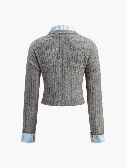 2'si 1 arada Düğme Örgü Üst Quvarse