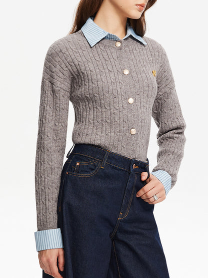 2'si 1 arada Düğme Örgü Üst Quvarse