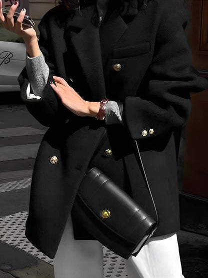 Metal-Detail Lapel Blazer Quvarse