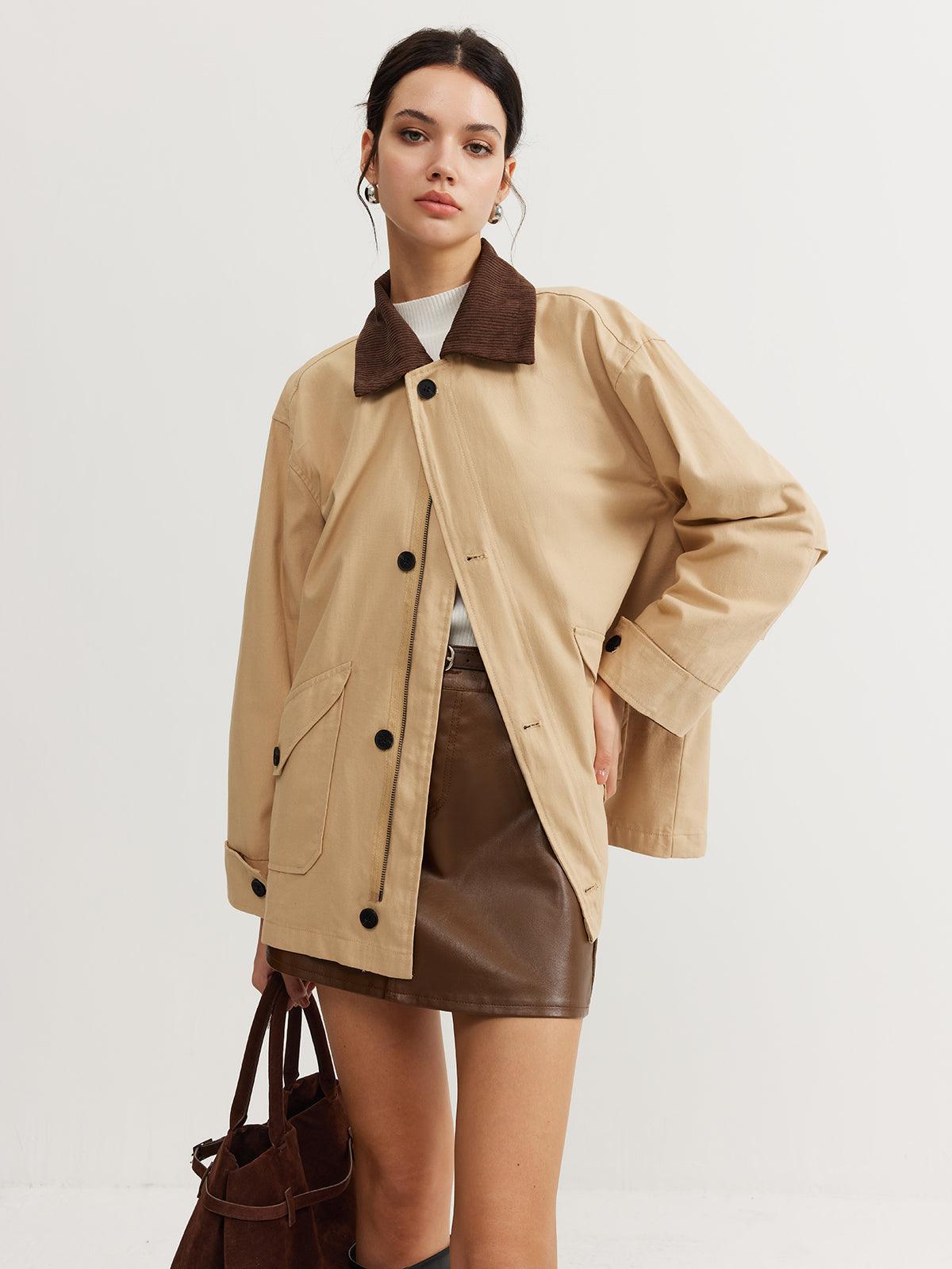 Timeless Chic Kontrast Yaka Ceket Siaora
