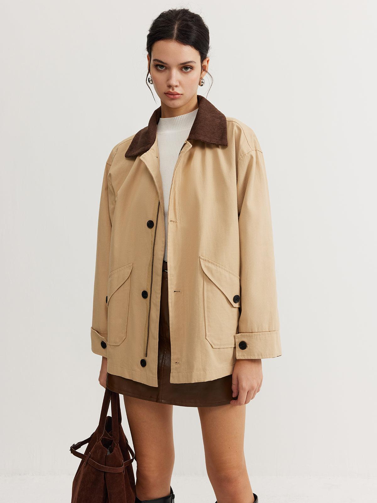 Timeless Chic Kontrast Yaka Ceket Siaora