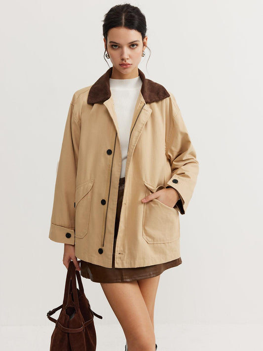 Timeless Chic Kontrast Yaka Ceket Siaora