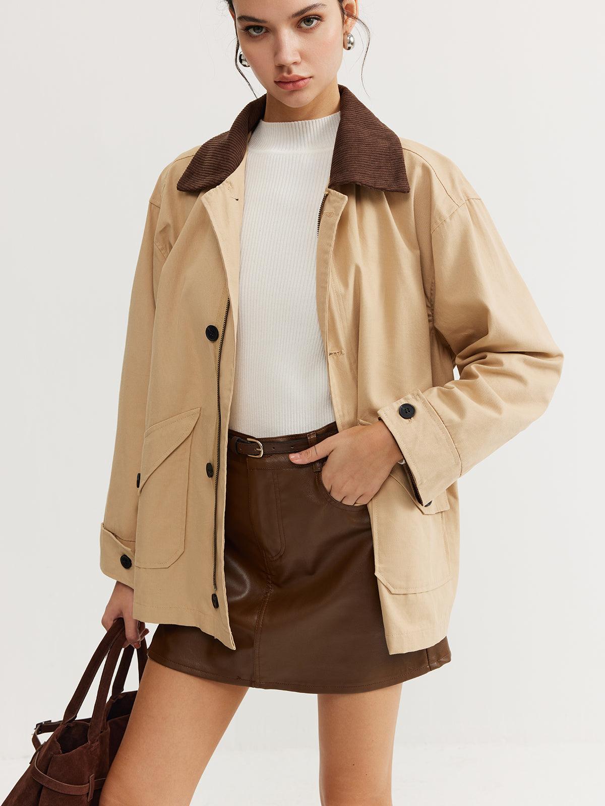 Timeless Chic Kontrast Yaka Ceket Siaora