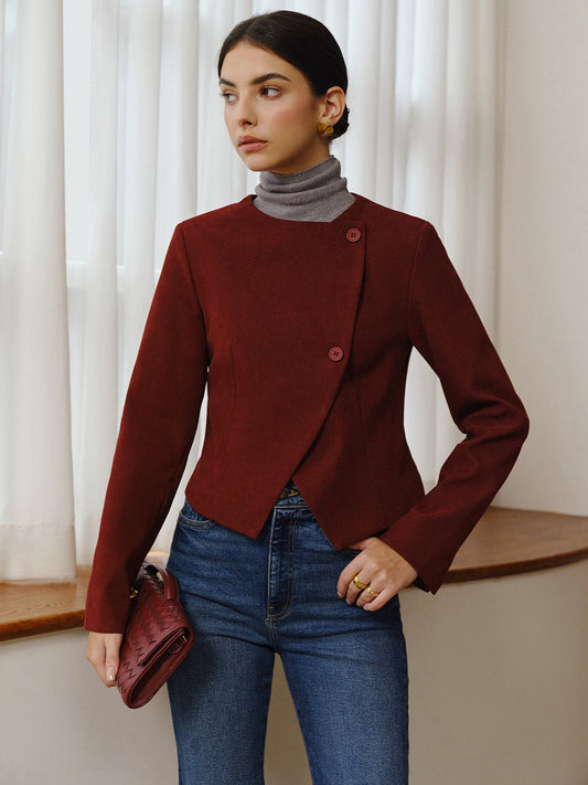 Asimetrik Yaka Kısa Blazer THESVELTECHIC