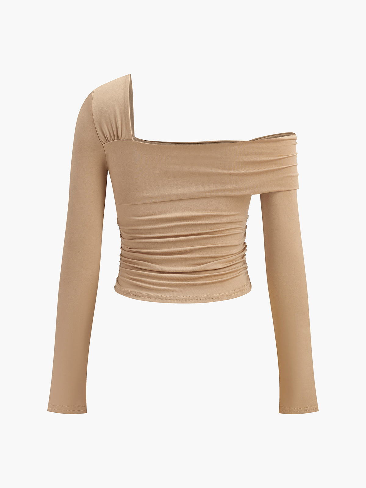 Tek Omuz Pliseli T-Shirt Siaora