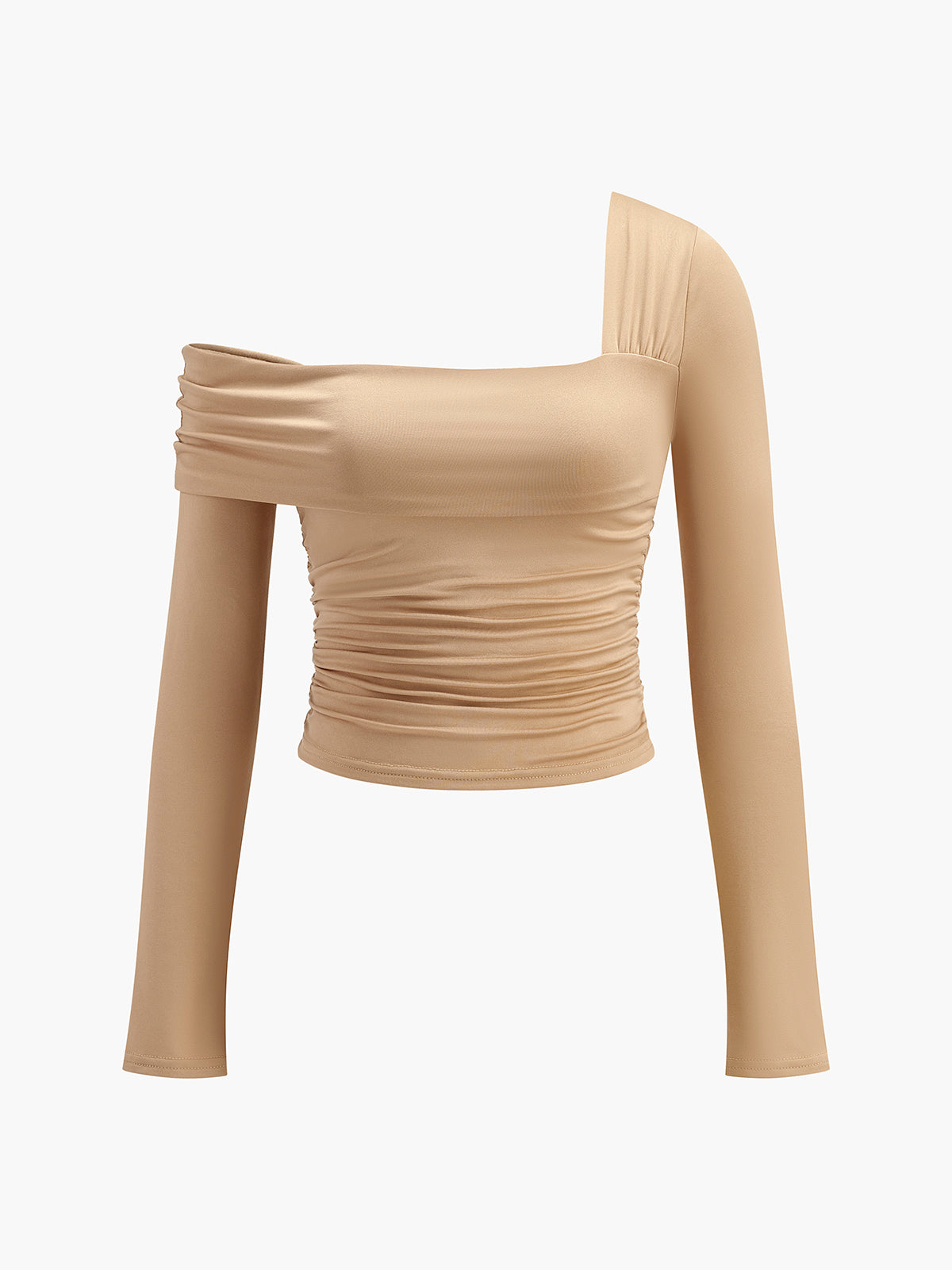 Tek Omuz Pliseli T-Shirt Siaora