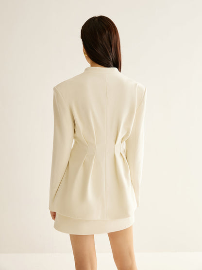 Şık Fırfırlı Düğmeli Blazer Quvarse