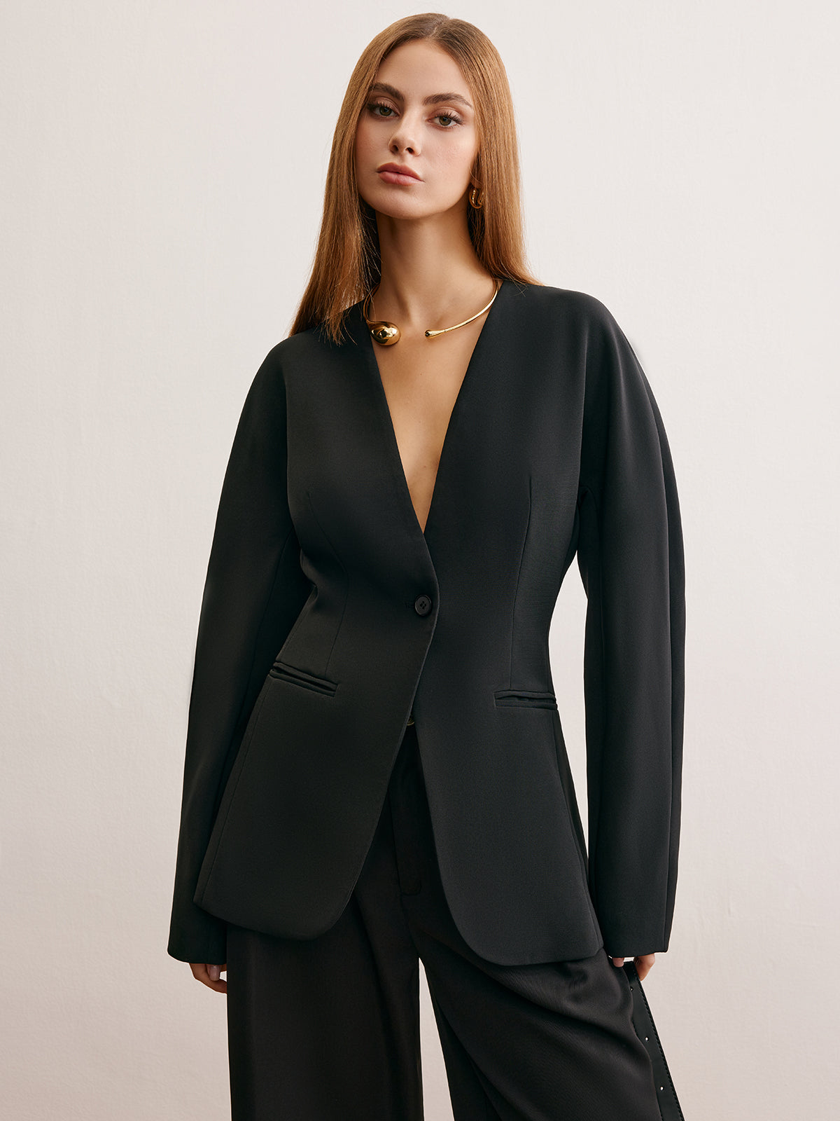 Kullanışlı Ayırıcı Düğme Sıkan Blazer Quvarse
