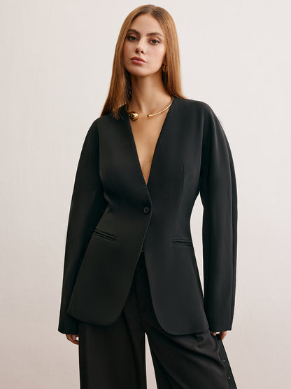 Kullanışlı Ayırıcı Düğme Sıkan Blazer Quvarse