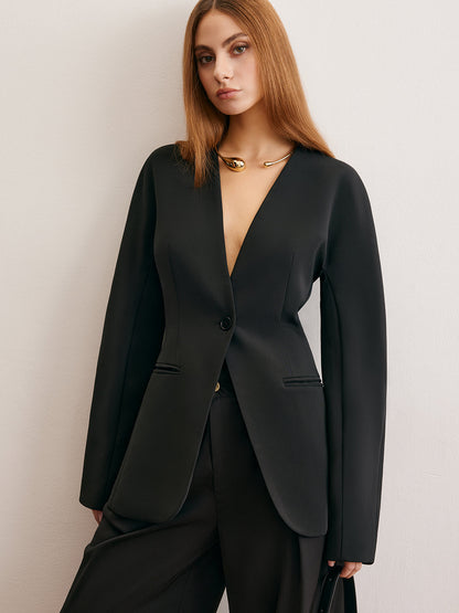 Kullanışlı Ayırıcı Düğme Sıkan Blazer Quvarse